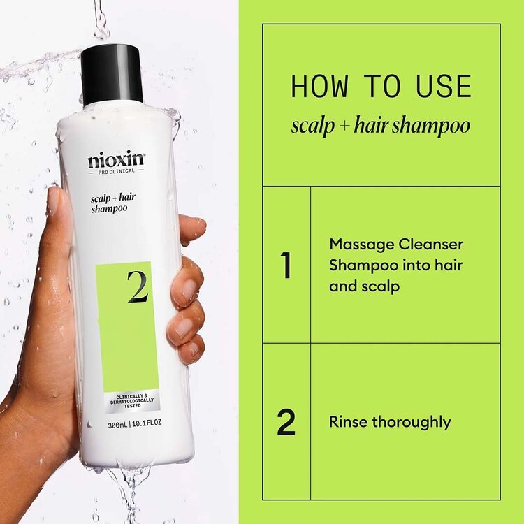 NIOXIN Pro Clinical System 2 | Shampoo – For Natural Hair with Advanced Thinning