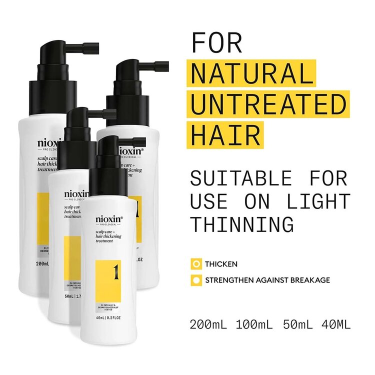 NIOXIN Pro Clinical System 1 | Thickening Treatment – For Natural Hair with Light Thinning