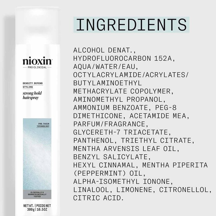 NIOXIN Pro Clinical Density Defend | Strong Hold Hairspray – Long-Lasting Styling Control