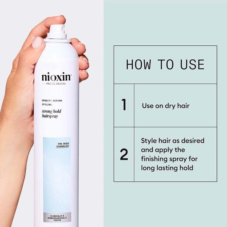 NIOXIN Pro Clinical Density Defend | Strong Hold Hairspray – Long-Lasting Styling Control