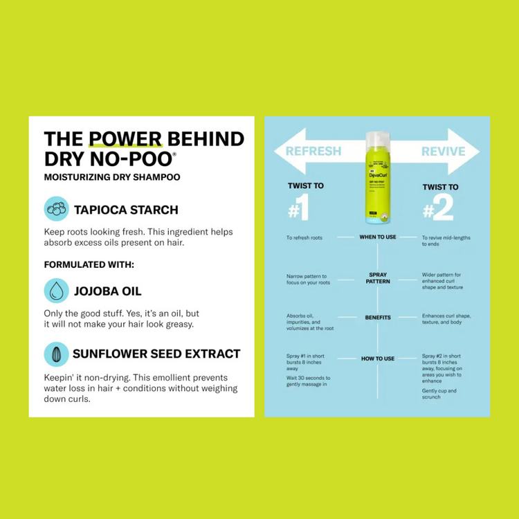 DEVACURL Refresh | Shampooing sec hydratant Dry No-Poo - Rafraîchit les boucles entre les lavages