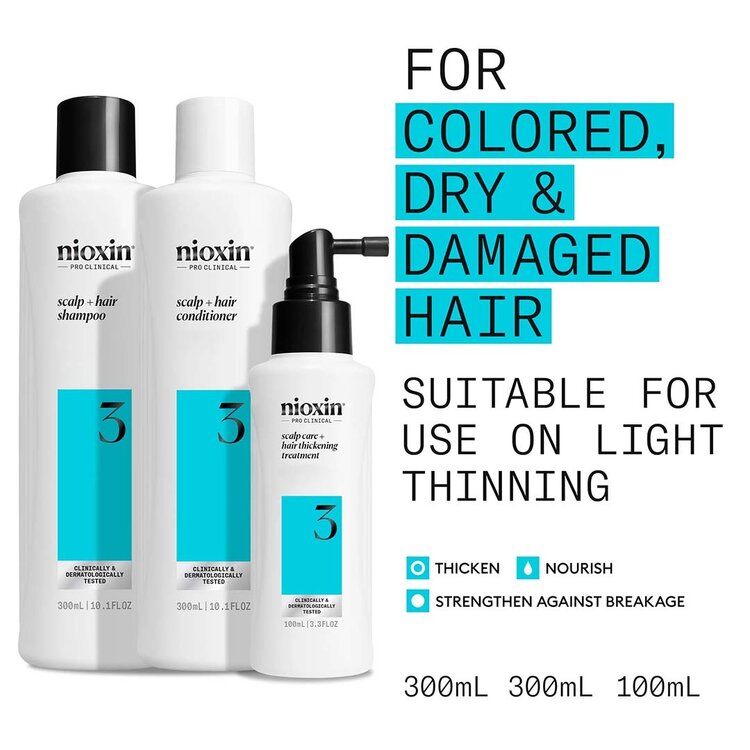 NIOXIN Pro Clinical Système 3 | Trousse de Départ – Cheveux Colorés Légèrement Clairsemés