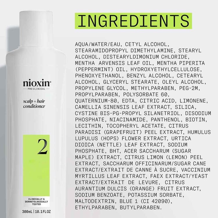 NIOXIN Pro Clinical System 2 | Conditioner - For Natural Hair with Advanced Thinning