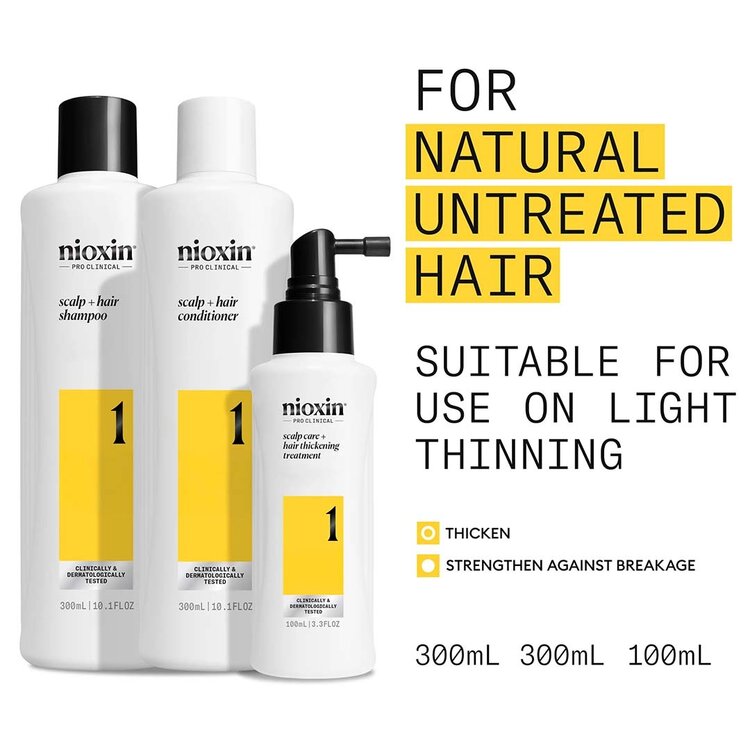 NIOXIN Pro Clinical System 1 | Starter Kit – For Natural Hair with Light Thinning