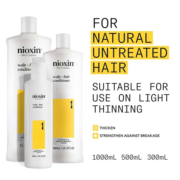 NIOXIN Pro Clinical Système 1 | Revitalisant – Cheveux Naturels Légèrement Clairsemés