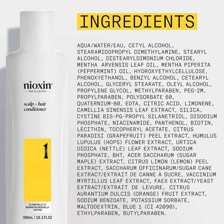 NIOXIN Pro Clinical Système 1 | Revitalisant – Cheveux Naturels Légèrement Clairsemés