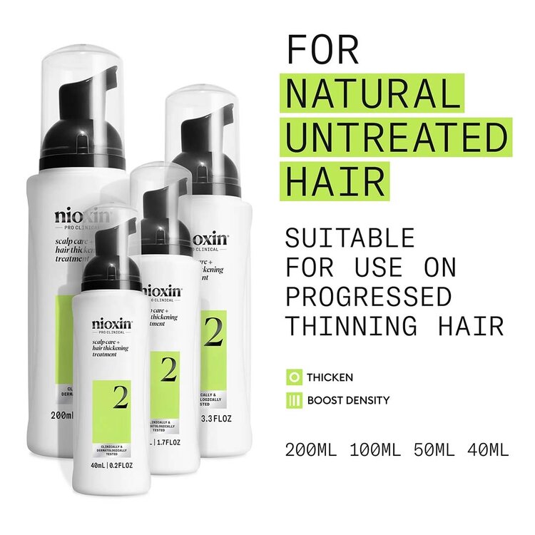 NIOXIN Pro Clinical Système 2 | Traitement Épaississant – Cheveux Naturels avec Chute Avancée