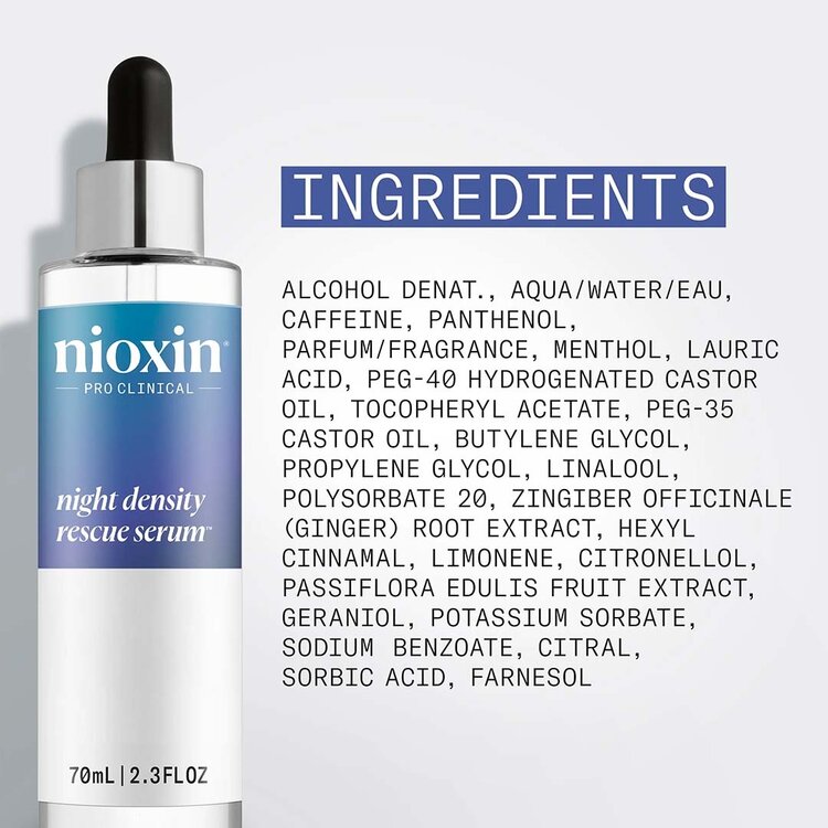 NIOXIN Pro Clinical Night Density Rescue | Sérum – Traitement Intensif de Nuit avec Oxydine