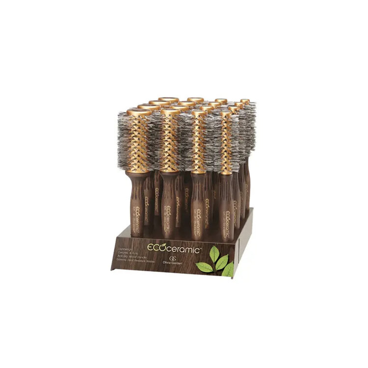 OLIVIA GARDEN Ecoceramic | Thermal Round Brush with Soft Bristles - Soft Bristles for Gentle Blowouts