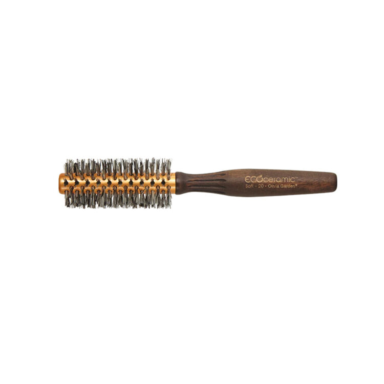 OLIVIA GARDEN Ecoceramic | Thermal Round Brush with Soft Bristles - Soft Bristles for Gentle Blowouts
