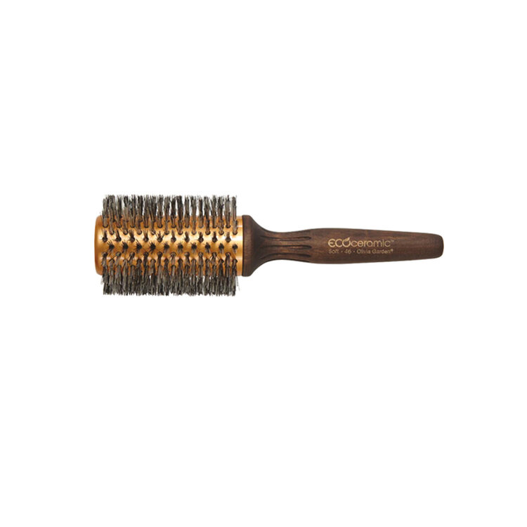OLIVIA GARDEN Ecoceramic | Thermal Round Brush with Soft Bristles - Soft Bristles for Gentle Blowouts