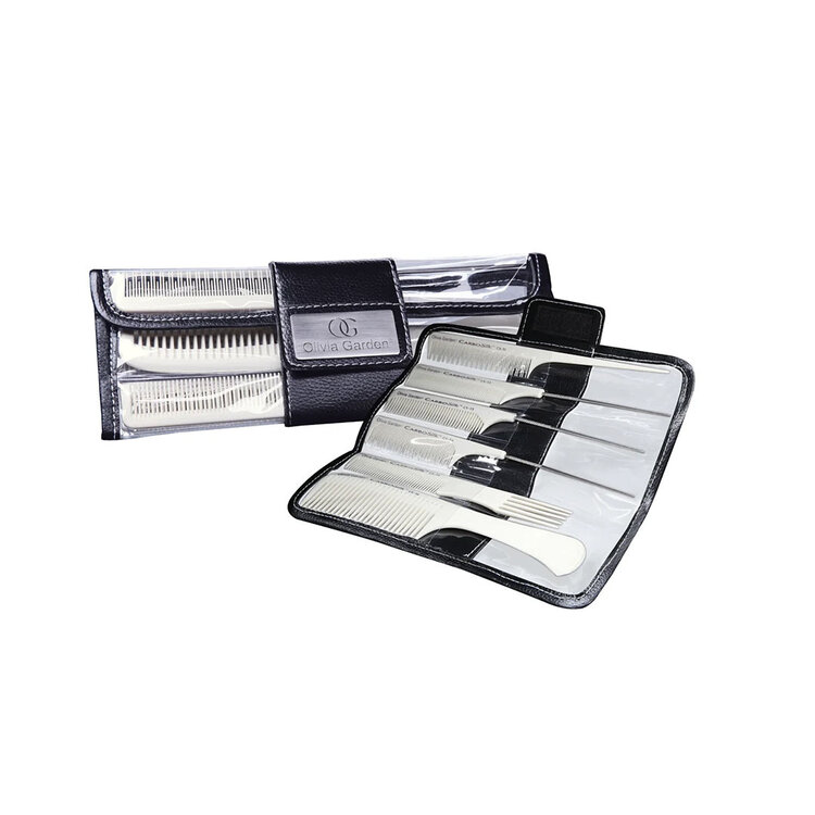 OLIVIA GARDEN Carbosilk | Carbon Comb Set for Technical and Chemical Services - CS-TP1