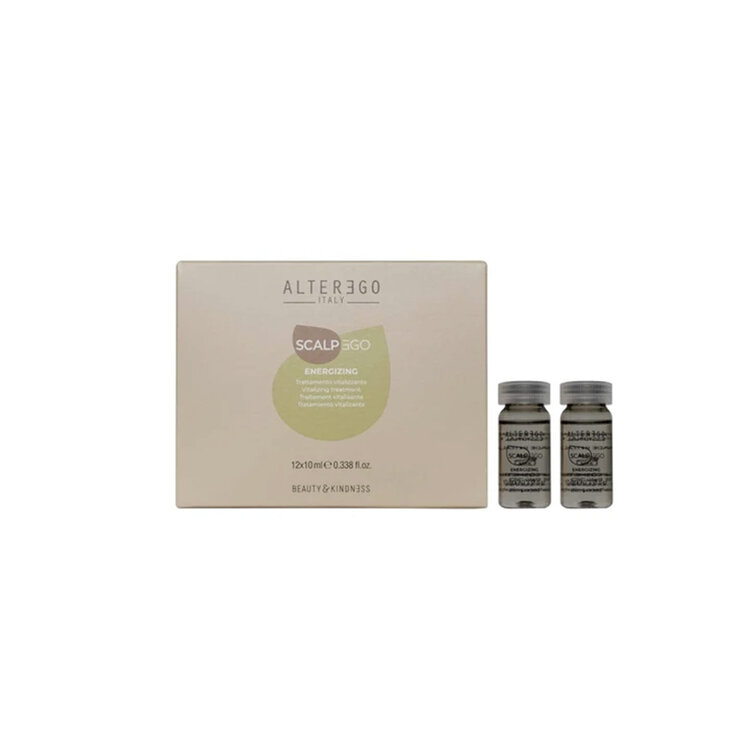 ALTER EGO Scalpego | Energizing | Traitement Vitalisante (12 x 10ml) - Cure énergisante anti-chute et stimulation du cuir chevelu