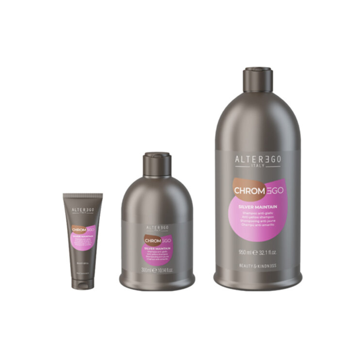 ALTER EGO Chromego | Silver Maintain | Anti-Yellow Shampoo - Neutralizes yellow tones for blonde and gray hair