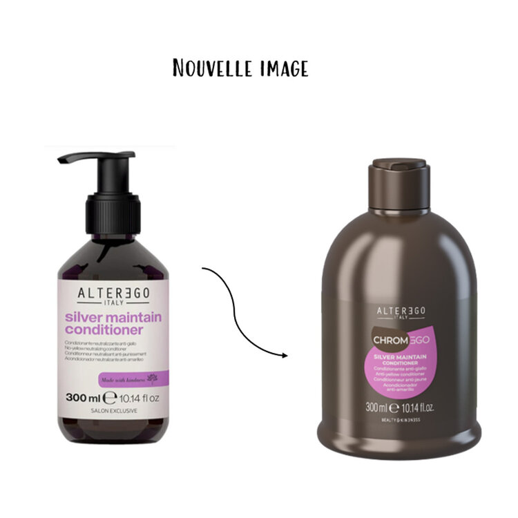 ALTER EGO Chromego | Silver Maintain | Anti-Yellow Conditioner - Detangles, tones and enhances blonde and gray hair