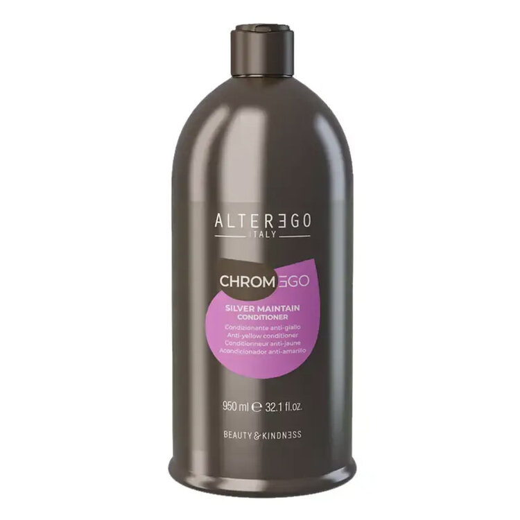 ALTER EGO Chromego | Silver Maintain | Anti-Yellow Conditioner - Detangles, tones and enhances blonde and gray hair