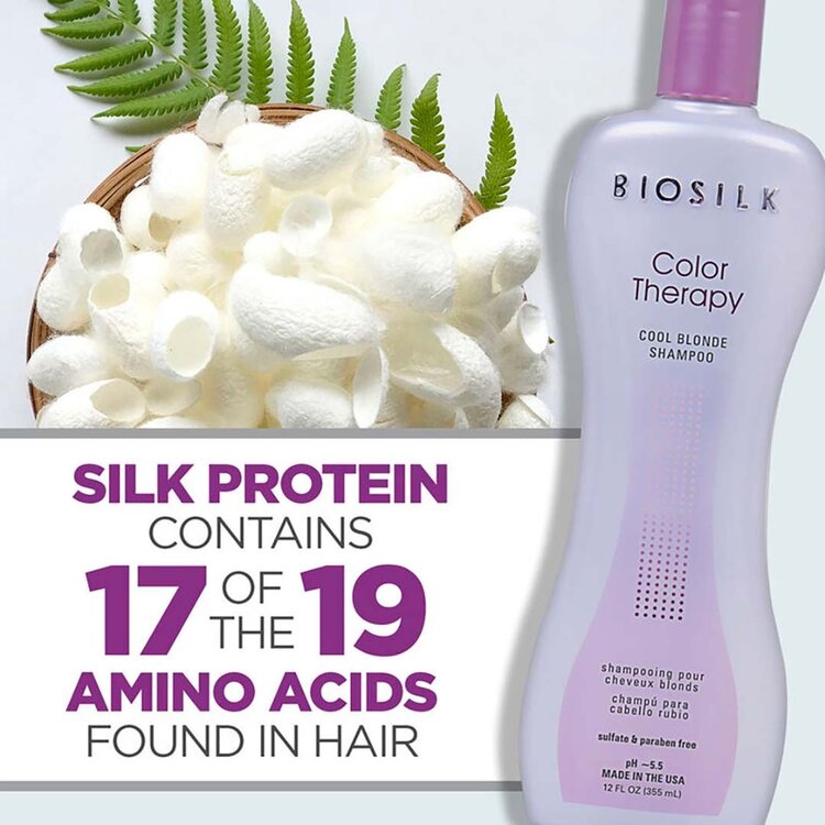 BIOSILK Color Therapy | Cool Blonde Shampoo - Neutralizes Yellow Tones and Brightens Blonde Hair