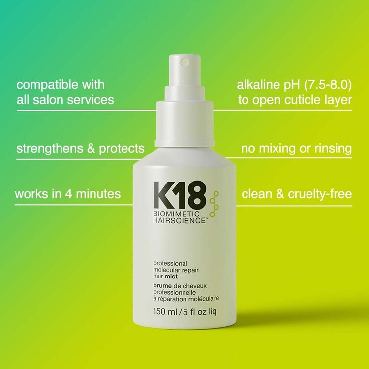 K18 Biomimetic Hairscience Professional Molecular Repair Hair Mist - Pre-Service Strengthening Treatment