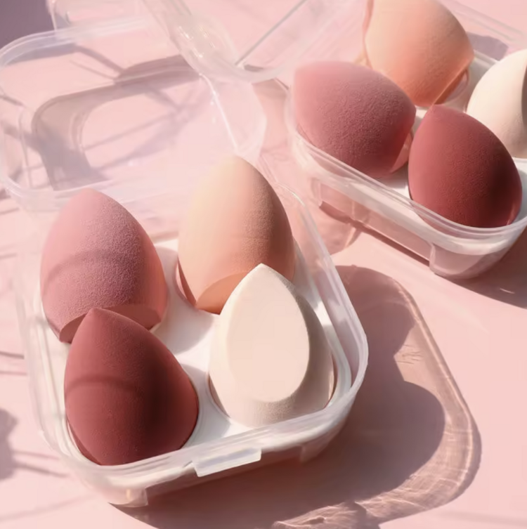 INDUSTRIA Accessoire Beauté | Éponges à Maquillage – Boîte de 4 Couleurs pour Application Uniforme