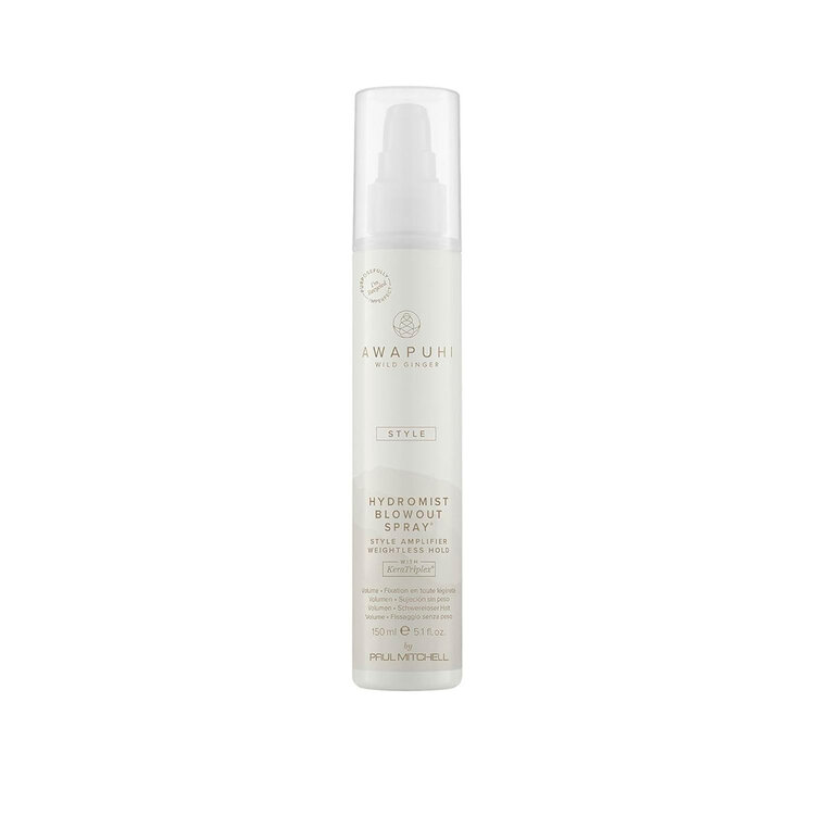 AWAPUHI Wild Ginger Hydromist Blowout Spray - Lightweight Volumizing Blow Dry Spray