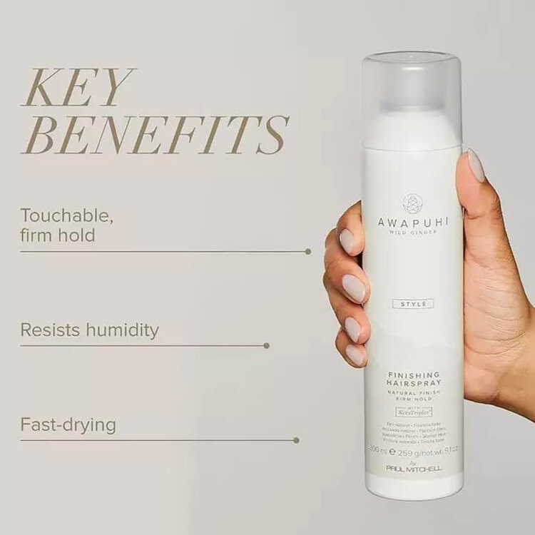 AWAPUHI Wild Ginger Style | Finishing Hairspray - Laque de Finition Tenue Flexible et Brillance