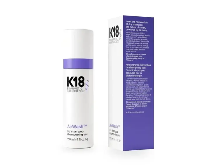 K18 Biomimetic Hairscience AirWash | Dry Shampoo – Lightweight waterless root refresher (118ml/4oz)