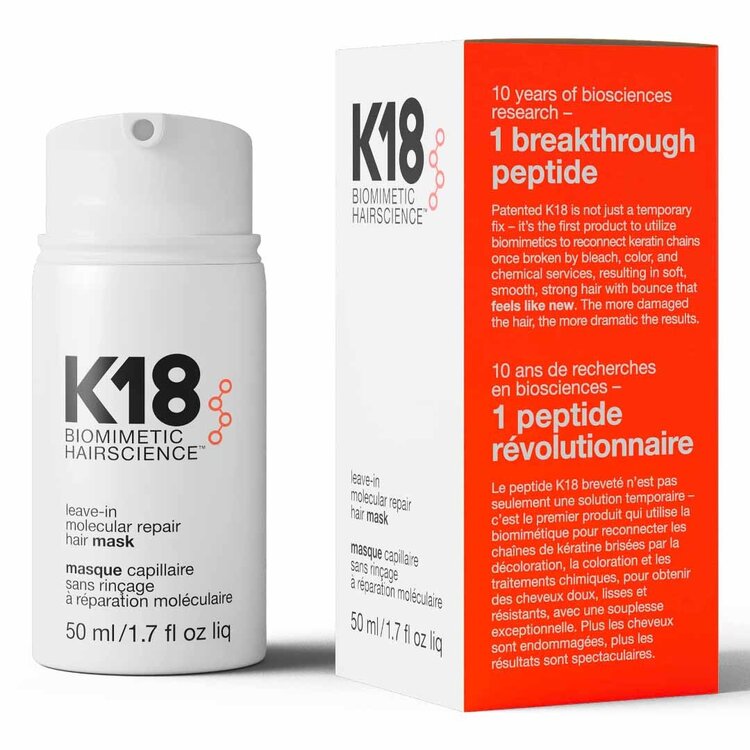 K18 Biomimetic Hairscience Masque Capillaire Réparation Moléculaire Sans Rinçage (50ml/1.7oz)