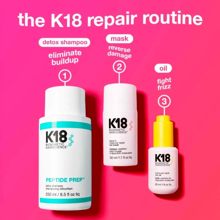 K18 Biomimetic Hairscience Masque Capillaire Réparation Moléculaire Sans Rinçage (*5ml/0.17oz)