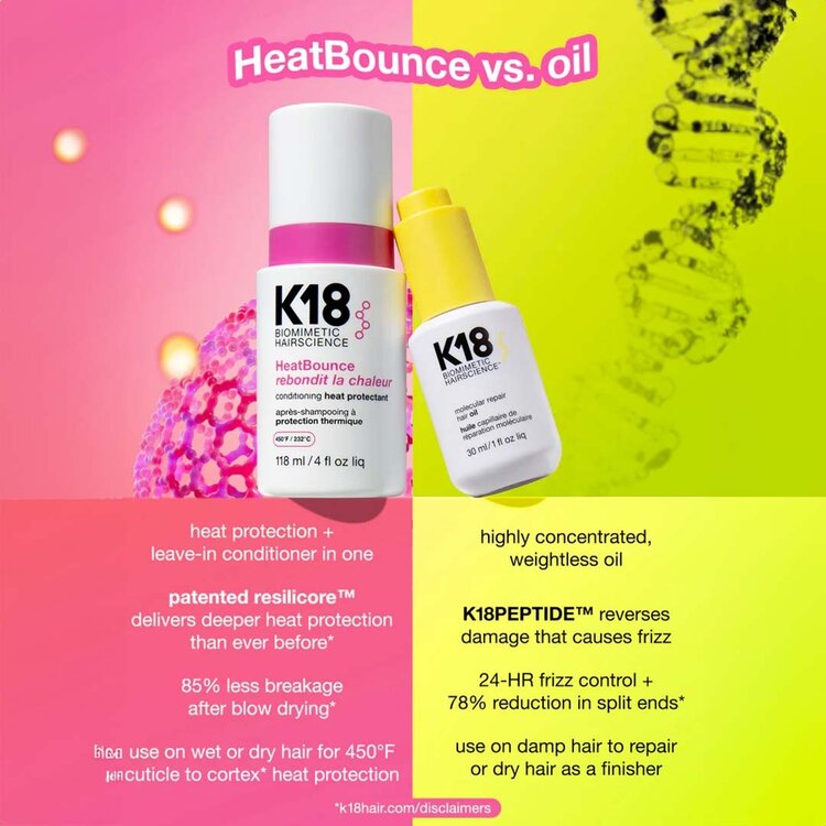 K18 Biomimetic Hairscience Heat Bounce | Après-Shampooing Protection Thermique (118ml/4oz)