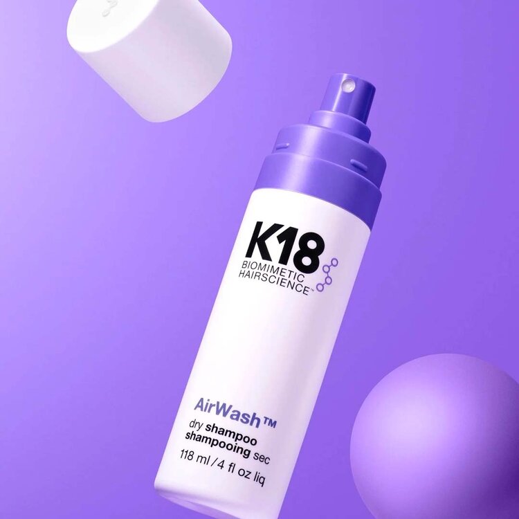 K18 Biomimetic Hairscience AirWash | Dry Shampoo – Lightweight waterless root refresher (118ml/4oz)