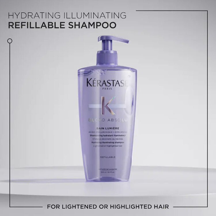 KÉRASTASE Blond Absolu | Bain Lumière | Acide Hyaluronique + Vitamines C+E — Shampooing Hydratant Illuminateur