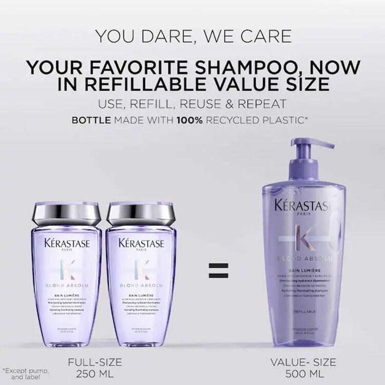 KÉRASTASE Blond Absolu | Bain Lumière | Acide Hyaluronique + Vitamines C+E — Shampooing Hydratant Illuminateur