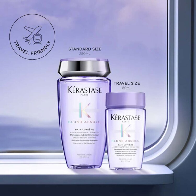 KÉRASTASE Blond Absolu | Bain Lumière | Acide Hyaluronique + Vitamines C+E — Shampooing Hydratant Illuminateur