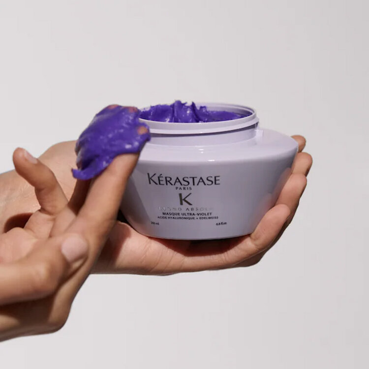 KÉRASTASE Blond Absolu | Masque Ultra-Violet | Acide Hyaluronique + Vitamines C+E - Masque Neutralisant Pour Cheveux Blonds