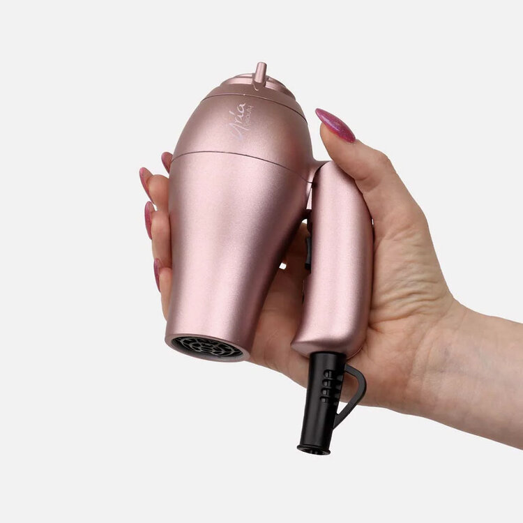 ARIA Beauty Mini Foldable Dryer -  Rose Gold - Lightweight, Convenient and Easy To Store