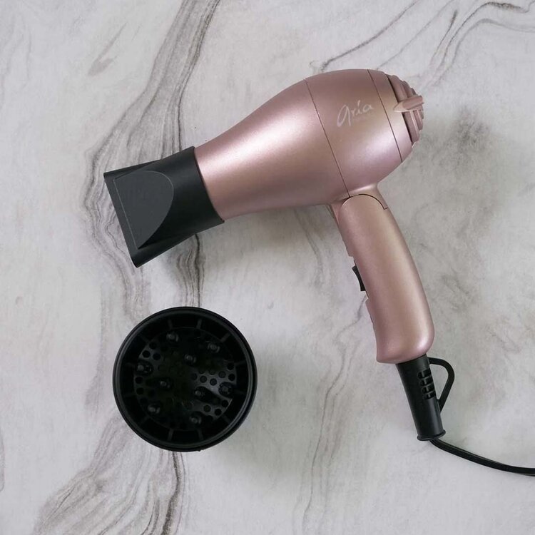 ARIA Beauty Mini Séchoir Pliable - Or Rose - Léger, Pratique et Facile À Ranger