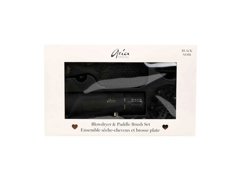 ARIA Beauty Blowdryer & Paddle Brush Set - Elegant Black