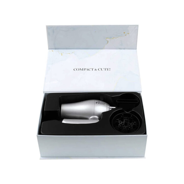 ARIA Beauty Mini Séchoir Pliable 1200w | Argent Édition Limitée - Séchage Compact et Pratique