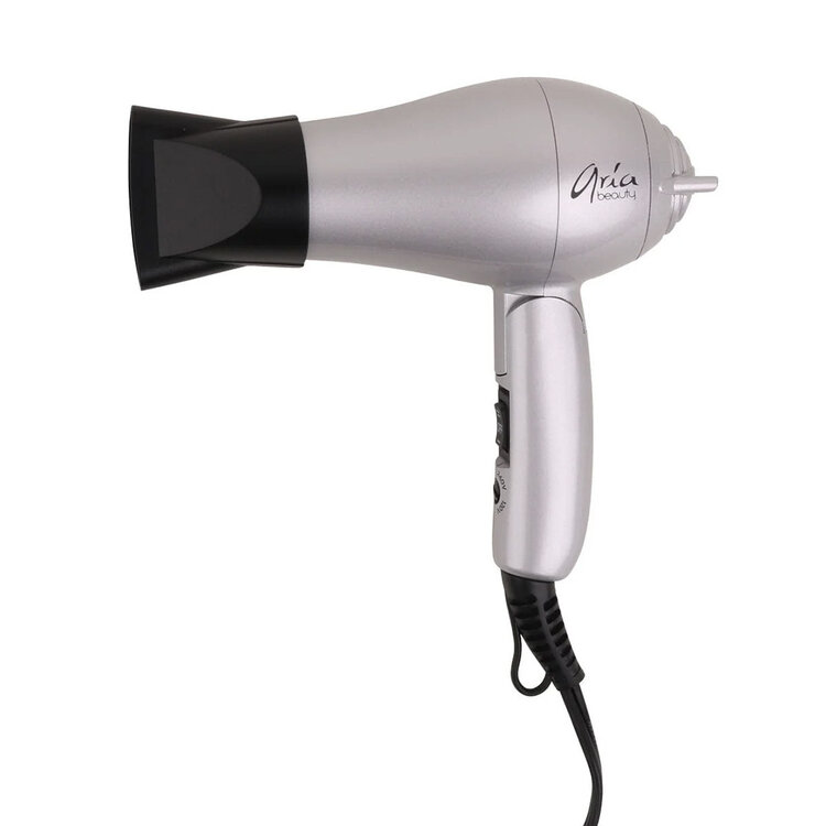 ARIA Beauty Mini Foldable Dryer 1200w | Silver Limited Edition - Compact and Convenient Drying
