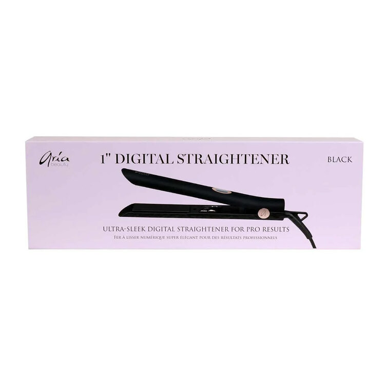 ARIA Beauty Fer Plat Digital 1'' Pro | Noir - Lissage Précis et Fini Brillant