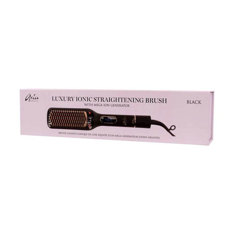 ARIA Beauty Luxury Ionic Straightening Brush – Fast Smoothing and Shiny Finish