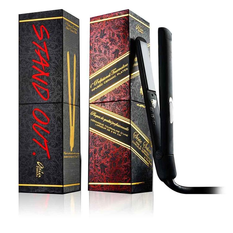 ARIA Beauty 1'' Infrared Ceramic Hair Straightener | Black - Smooth Shiny Frizz-Free Hair