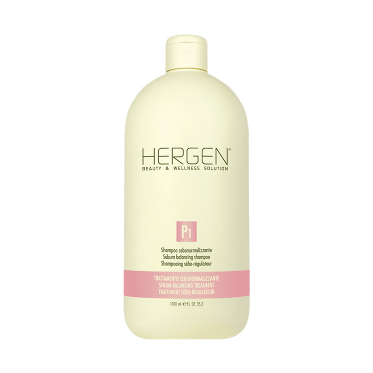 HERGEN P1 | Shampooing Sébo-Régulateur - Nettoyant équilibrant pour cuir chevelu gras