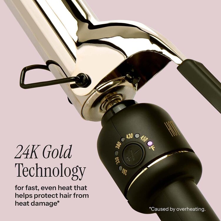 HOT TOOLS 24K Gold | Fer à Friser à Pinces - Boucles Définies et Brillantes