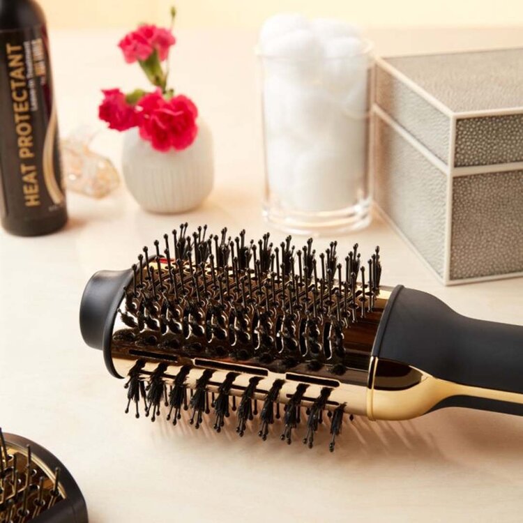 HOT TOOLS 24K Gold | Brosse-Séchoir Volumatrice Amovible - Volume et Brillance en un Seul Outil