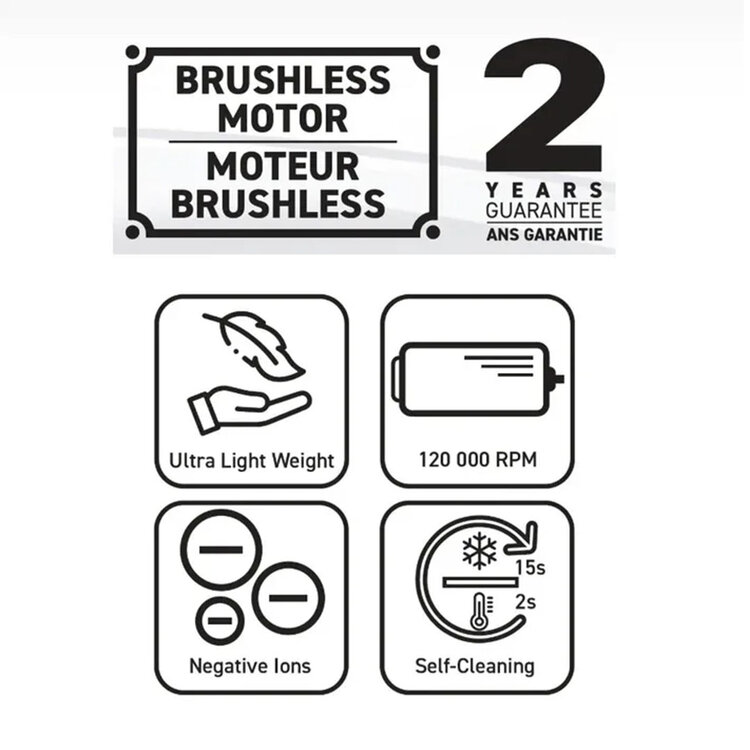 INFASHION T Light Pro | Séchoir Ultra Performant à Moteur Sans Balais - Séchage Rapide et Léger