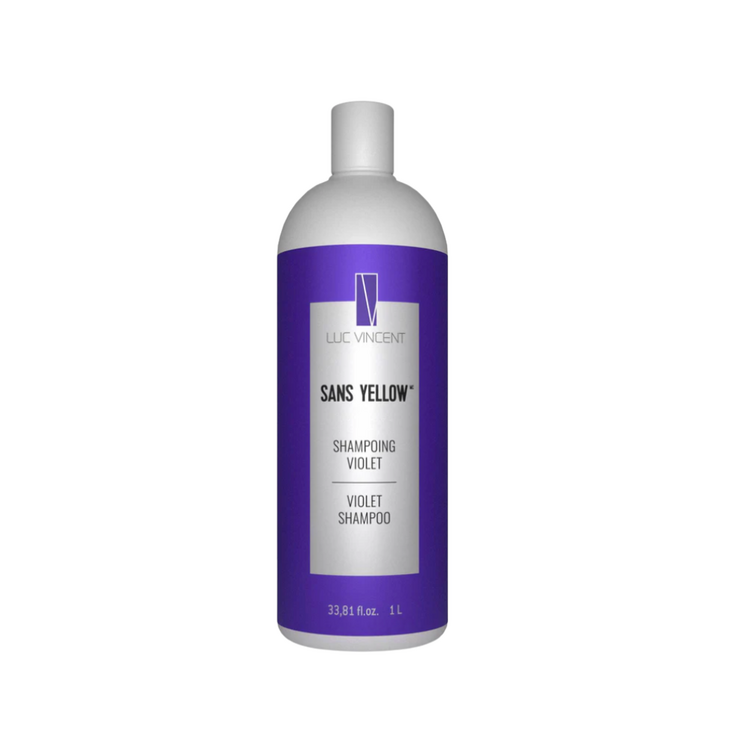 LUC VINCENT Sans Yellow | Shampooing Violet - Neutralise les Reflets Jaunes et Ravive les Tons Froids