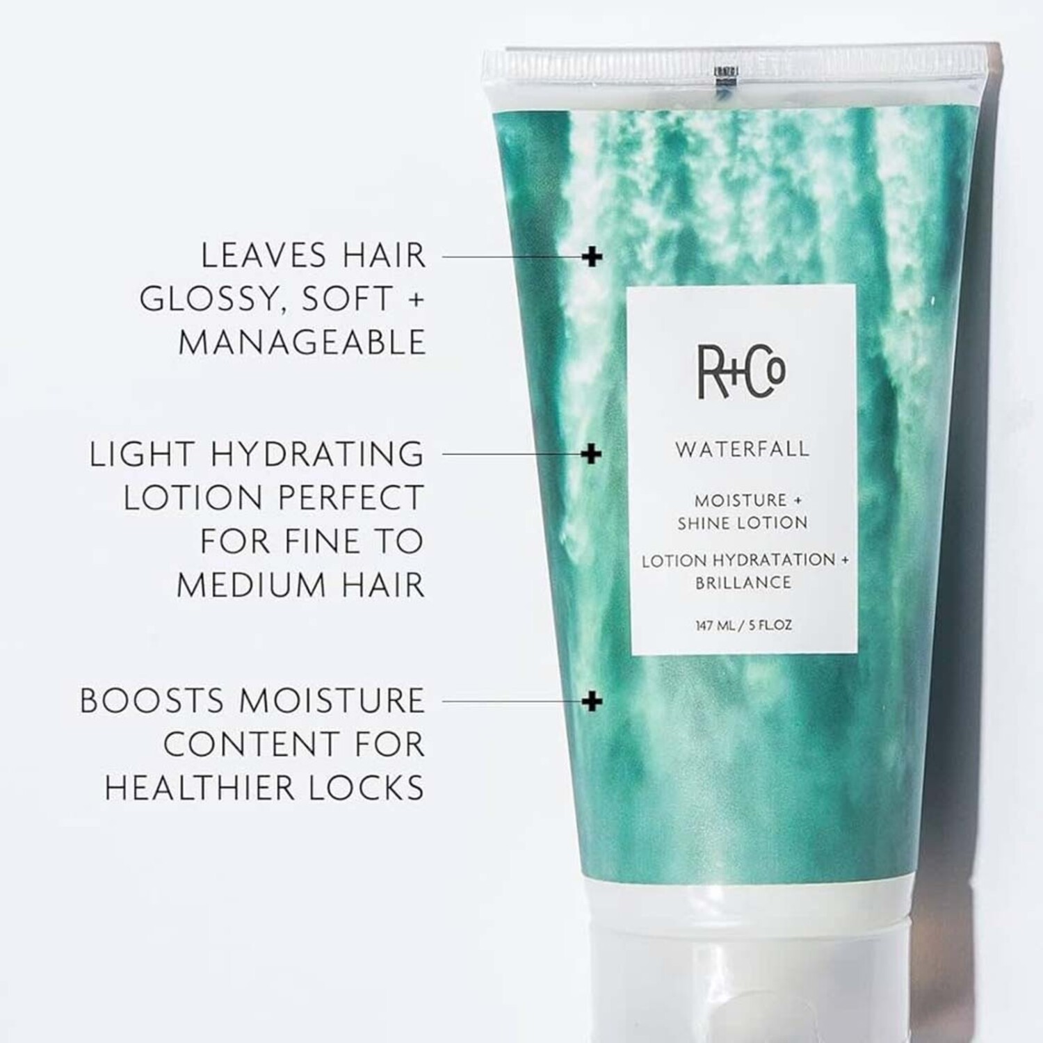 R+Co | Waterfall — Moisture + Shine Lotion - Industria Coiffure