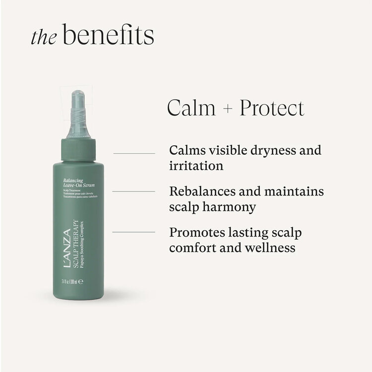 L'ANZA Scalp Therapy | Sérum Sans Rinçage - Complexe Apaisant Papaye Équilibrant (100ml/3.4oz)