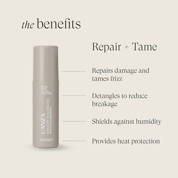 L'ANZA Keratin Healing Oil | Defrizz Cream - Traitement Lissant Anti-Frisottis (140ml/4.7oz)